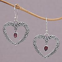 Garnet dangle earrings,