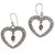 Garnet dangle earrings, 'Heartfelt Vines' - Floral Heart Garnet and Sterling Silver Earrings from Bali (image 2a) thumbail
