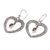 Garnet dangle earrings, 'Heartfelt Vines' - Floral Heart Garnet and Sterling Silver Earrings from Bali (image 2c) thumbail