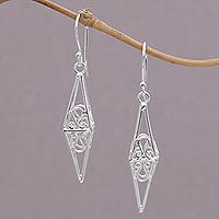 Sterling silver dangle earrings,
