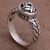 Sterling silver cocktail ring, 'Woven Crown' - Sterling Silver Woven Design Cocktail Ring from Bali thumbail