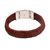 Leather wristband bracelet, 'Kintamani Weave in Brown' - Braided Leather Wristband Bracelet in Brown from Bali (image 2a) thumbail