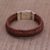 Leather wristband bracelet, 'Kintamani Weave in Brown' - Braided Leather Wristband Bracelet in Brown from Bali (image 2b) thumbail