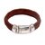 Leather wristband bracelet, 'Kintamani Weave in Brown' - Braided Leather Wristband Bracelet in Brown from Bali (image 2d) thumbail