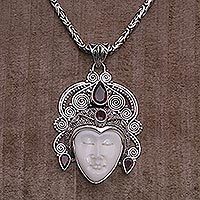 Garnet pendant necklace,