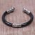 Onyx cuff bracelet, 'Fern Temple' - Onyx and Sterling Silver Cuff Bracelet from Bali (image 2c) thumbail