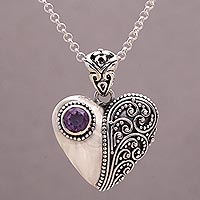 Amethyst pendant necklace, Swirling Passion