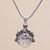 Amethyst pendant necklace, 'Diamond Warrior' - Amethyst and Sterling Silver Face Necklace from Bali thumbail