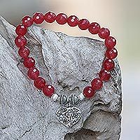 Agate beaded stretch bracelet,