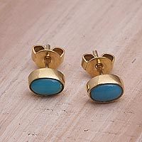 Gold plated sterling silver stud earrings,