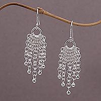 Sterling silver waterfall earrings,
