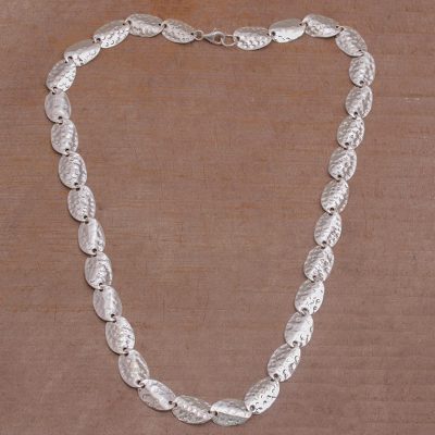 Sterling silver link necklace, Sanur Shells