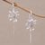 Sterling silver drop earrings, 'Clover Blooms' - Sterling Silver Floral Drop Earrings from Bali thumbail