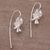 Sterling silver drop earrings, 'Clover Blooms' - Sterling Silver Floral Drop Earrings from Bali (image 2b) thumbail