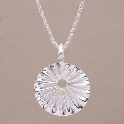Sterling silver pendant necklace, Seashell Ridges