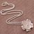 Sterling silver pendant necklace, 'Jasmine Shimmer' - Sterling Silver Floral Pendant Necklace from Bali thumbail