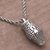 Sterling silver pendant necklace, 'Love of Lizards' - Fair Trade Sterling Silver Lizard Heart Pendant Necklace (image 2b) thumbail