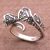 Sterling silver cocktail ring, 'Waving Songket' - 925 Sterling Silver Wavy Cocktail Ring from Bali thumbail