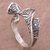 Sterling silver cocktail ring, 'Waving Songket' - 925 Sterling Silver Wavy Cocktail Ring from Bali (image 2b) thumbail