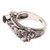 Garnet single stone ring, 'Klungkung Leaves' - Garnet and 925 Sterling Silver Single Stone Ring from Bali (image 2d) thumbail