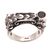 Garnet single stone ring, 'Klungkung Leaves' - Garnet and 925 Sterling Silver Single Stone Ring from Bali (image 2e) thumbail