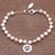 Cultured pearl charm bracelet, 'Paw Medallion' - Cultured Pearl and Sterling Silver Beaded Bracelet from Bali thumbail