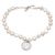 Cultured pearl charm bracelet, 'Paw Medallion' - Cultured Pearl and Sterling Silver Beaded Bracelet from Bali (image 2a) thumbail