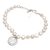 Cultured pearl charm bracelet, 'Paw Medallion' - Cultured Pearl and Sterling Silver Beaded Bracelet from Bali (image 2c) thumbail