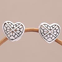 Sterling silver stud earrings,