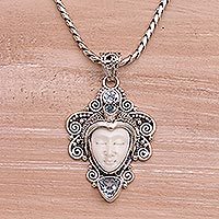 Blue topaz pendant necklace,