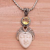 Citrine pendant necklace,