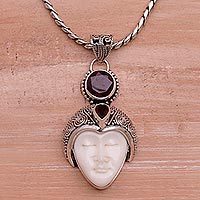 Garnet pendant necklace,