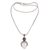Garnet pendant necklace, 'The Chosen' - Sterling Silver and Garnet Face Necklace from Bali (image 2a) thumbail