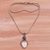 Garnet pendant necklace, 'The Chosen' - Sterling Silver and Garnet Face Necklace from Bali (image 2b) thumbail