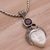 Garnet pendant necklace, 'The Chosen' - Sterling Silver and Garnet Face Necklace from Bali (image 2c) thumbail