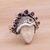 Amethyst cocktail ring, 'Sunshine Knight' - Amethyst and Sterling Silver Face Cocktail Ring from Bali thumbail