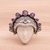 Amethyst cocktail ring, 'Sunshine Knight' - Amethyst and Sterling Silver Face Cocktail Ring from Bali (image 2c) thumbail