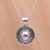 Cultured mabe pearl pendant necklace, 'Frangipani Secrets' - Pink Cultured Pearl and Sterling Silver Necklace from Bali thumbail