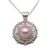 Cultured mabe pearl pendant necklace, 'Frangipani Secrets' - Pink Cultured Pearl and Sterling Silver Necklace from Bali (image 2a) thumbail