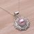 Cultured mabe pearl pendant necklace, 'Frangipani Secrets' - Pink Cultured Pearl and Sterling Silver Necklace from Bali (image 2b) thumbail