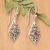 Amethyst dangle earrings, 'Diamond Vines' - Handmade Amethyst and Sterling Silver Dangle Earrings (image 2b) thumbail