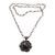 Onyx pendant necklace, 'Midnight Lotus' - Handmade Onyx and Sterling Silver Floral Pendant Necklace (image 2e) thumbail