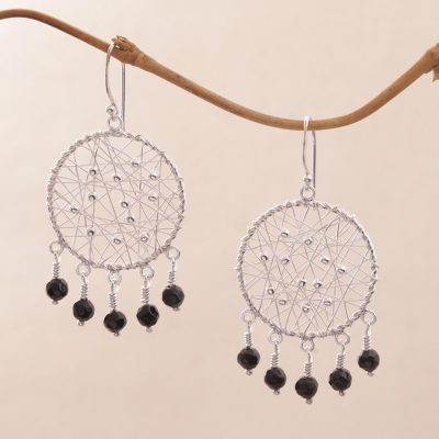 Onyx chandelier earrings, Hopeful Dreams