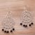 Onyx chandelier earrings, 'Hopeful Dreams' - Sterling Silver and Onyx Chandelier Earrings from Indonesia (image 2b) thumbail