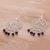 Onyx chandelier earrings, 'Hopeful Dreams' - Sterling Silver and Onyx Chandelier Earrings from Indonesia (image 2c) thumbail