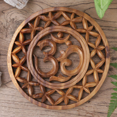Wood relief panel, Seed Om