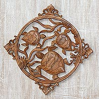 Featured review for Wood relief panel, Seaweed Turtles
