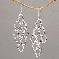 Sterling silver dangle earrings, 'Spanish Moss' - 925 Sterling Silver Wavy Dangle Earrings from Bali