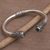 Blue topaz cuff bracelet, 'Daylight Altar' - Blue Topaz Spiral Motif 925 Silver Cuff Bracelet from Bali thumbail
