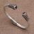 Amethyst cuff bracelet, 'Floral Grace' - Amethyst and 925 Sterling Silver Cuff Bracelet from Bali (image 2c) thumbail